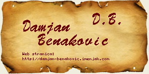 Damjan Benaković vizit kartica